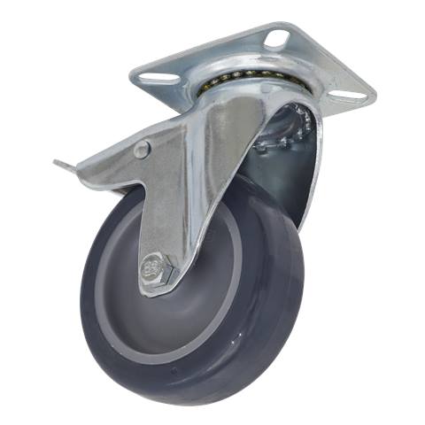 75mm Castor Wheel with Swivel Plate & Total Lock