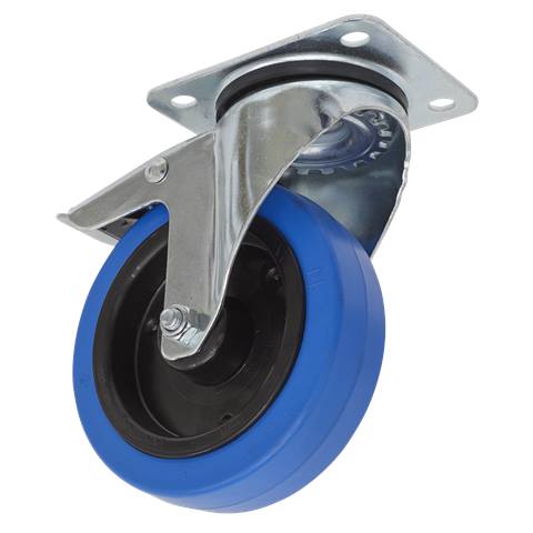 125mm Castor Wheel with Swivel Plate & Total Lock