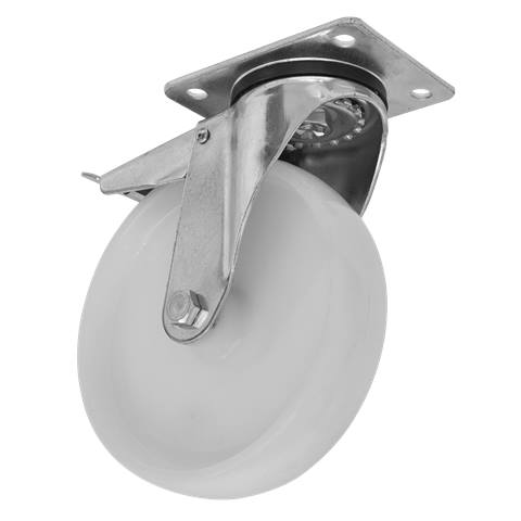 100mm Castor Wheel with Swivel Plate & Total Lock