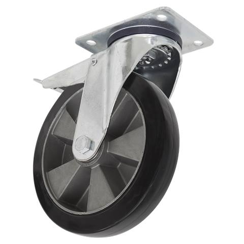 200mm Castor Wheel with Swivel Plate & Total Lock