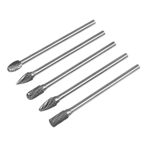 Tungsten Carbide Rotary Burr Set Extra-Long 5pc
