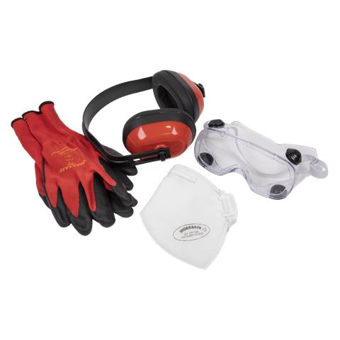 Worksafe® Flexi Grip Gloves, FFP1 Mask, Goggles & Ear Defenders