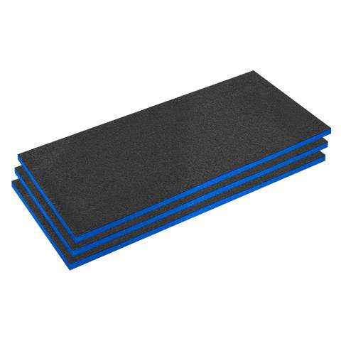Easy Peel Shadow Foam® 1200 x 550 x 30mm, Blue/Black - Pack of 3