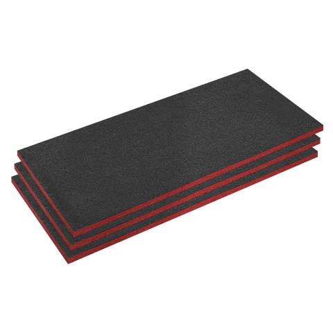 Easy Peel Shadow Foam® 1200 x 550 x 30mm, Red/Black - Pack of 3