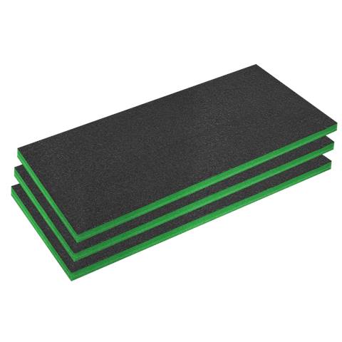 Easy Peel Shadow Foam® 1200 x 550 x 50mm, Green/Black - Pack of 3