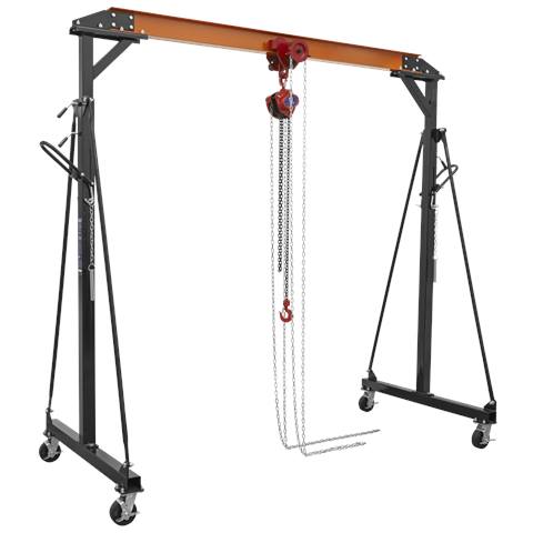 Portable Adjustable Gantry Frame with Geared Trolley Combo 1 Tonne