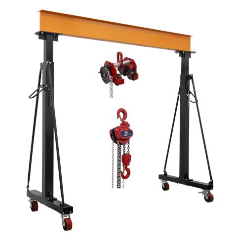 Portable Adjustable Gantry Frame with Geared Trolley & Hoist Combo 3 Tonne