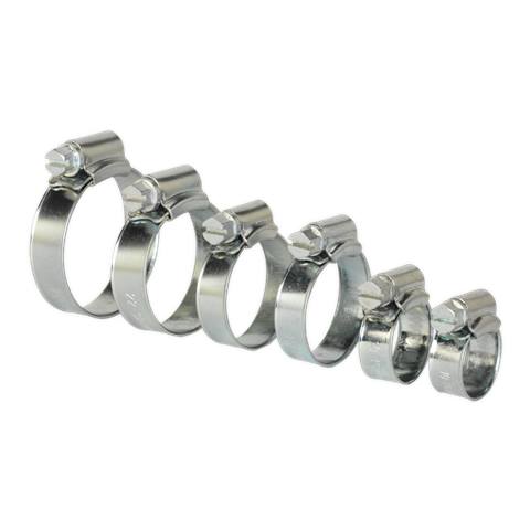 Zinc Plated Hose Clip Assortment 8-29mm 30pc