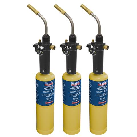 Brazing & Soldering MAPP Gas Torch & MAPP Cylinder - Pack of 3