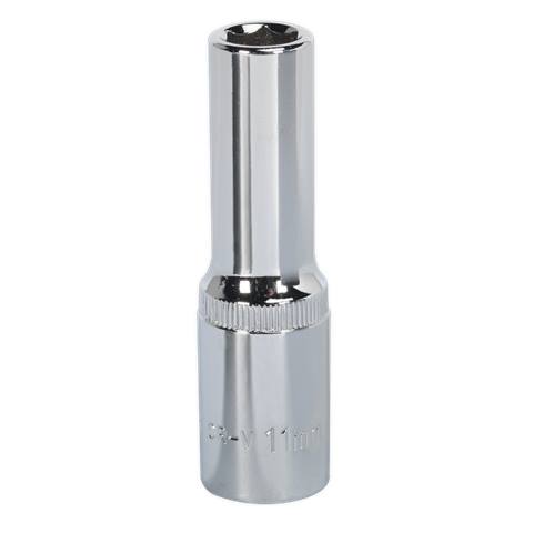 Premier Fully Polished Deep Socket 1/2"Sq Drive 11mm