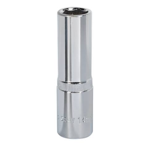 Premier Fully Polished Deep Socket 1/2"Sq Drive 14mm