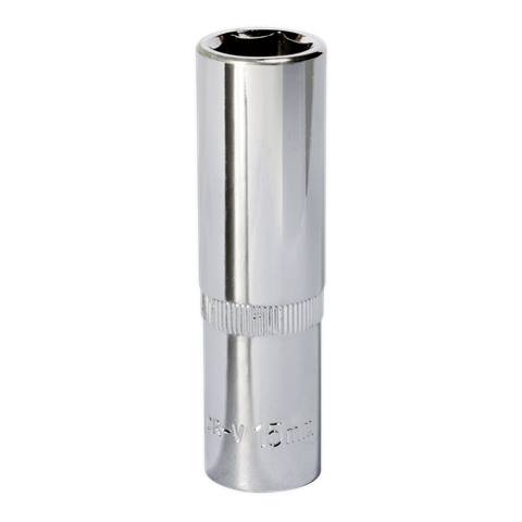 Premier Fully Polished Deep Socket 1/2"Sq Drive 15mm