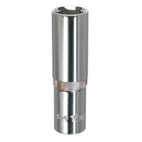 Premier Fully Polished Deep Socket 1/2"Sq Drive 16mm