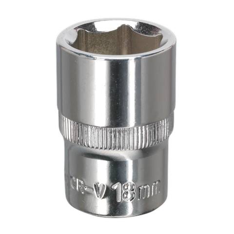 Premier Fully Polished Socket 1/2"Sq Drive 18mm