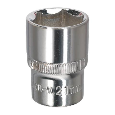 Premier Fully Polished Socket 1/2"Sq Drive 21mm