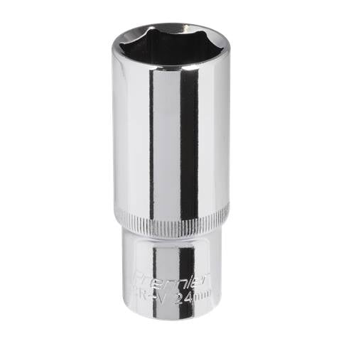 Premier Fully Polished Deep Socket 1/2"Sq Drive 24mm