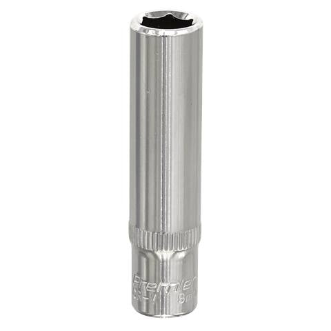 Premier Fully Polished Deep Socket 1/4"Sq Drive 8mm