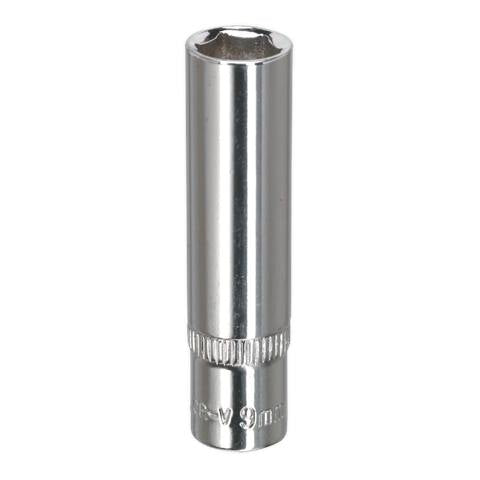 Premier Fully Polished Deep Socket 1/4"Sq Drive 9mm