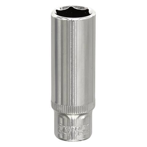 Premier Fully Polished Deep Socket 1/4"Sq Drive 12mm