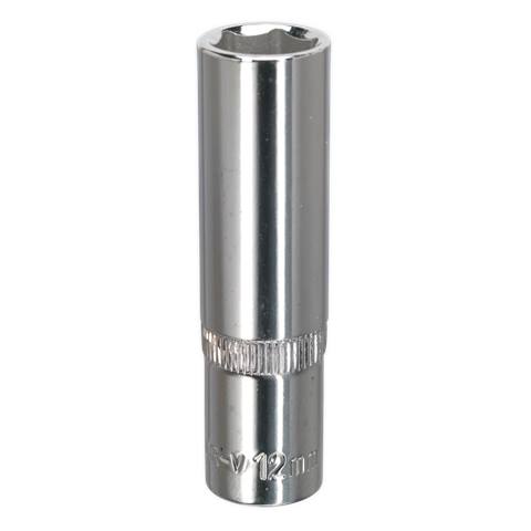 Premier Fully Polished Deep Socket 3/8"Sq Drive 12mm