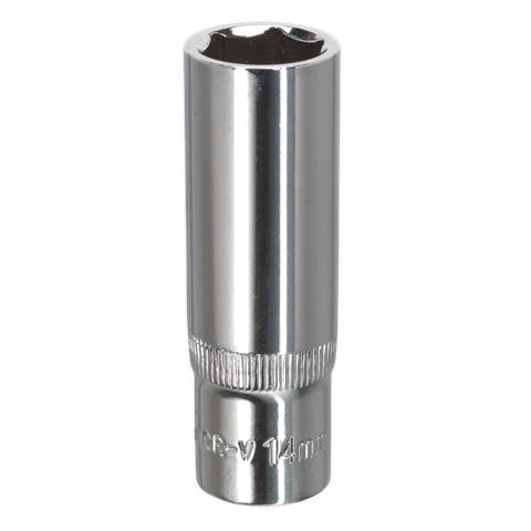 Premier Fully Polished Deep Socket 3/8"Sq Drive 14mm