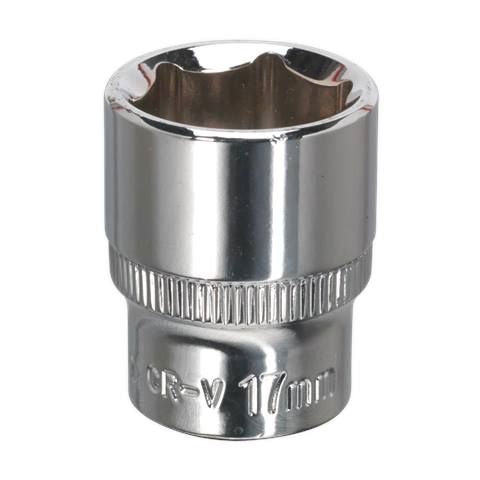 Premier Fully Polished Socket 3/8"Sq Drive 17mm
