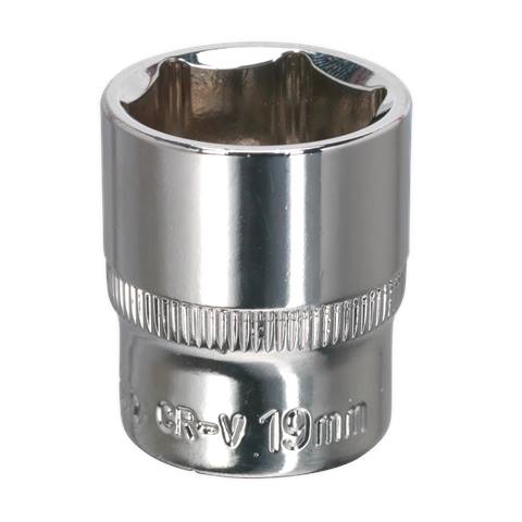 Premier Fully Polished Socket 3/8"Sq Drive 19mm