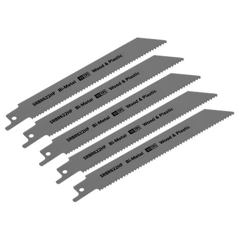 Reciprocating Saw Blade for Wood & Plastics 150mm 10tpi - Pack of 5
