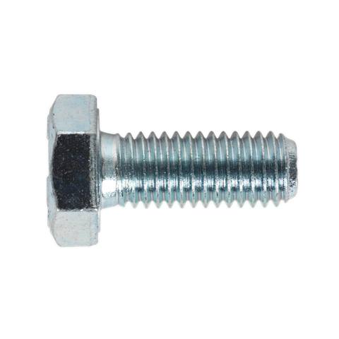 8.8 Zinc Plated HT Setscrew M10 x 25mm, DIN 933 - Pack of 25