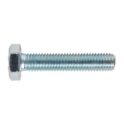 8.8 Zinc Plated HT Setscrew M10 x 50mm, DIN 933 - Pack of 25