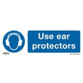 Worksafe® Use Ear Protectors Safety Sign - Self-Adhesive Vinyl