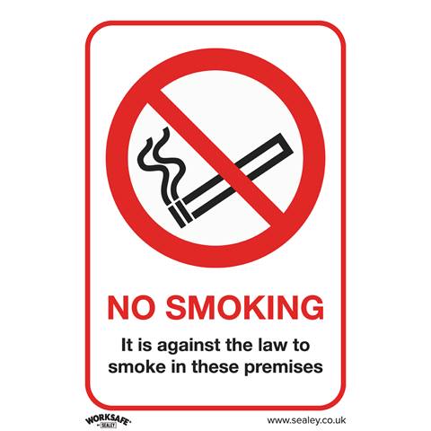 Worksafe® No Smoking On Premises Safety Sign - Rigid Plastic