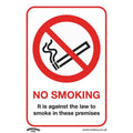 Worksafe® No Smoking On Premises Safety Sign - Self-Adhesive Vinyl