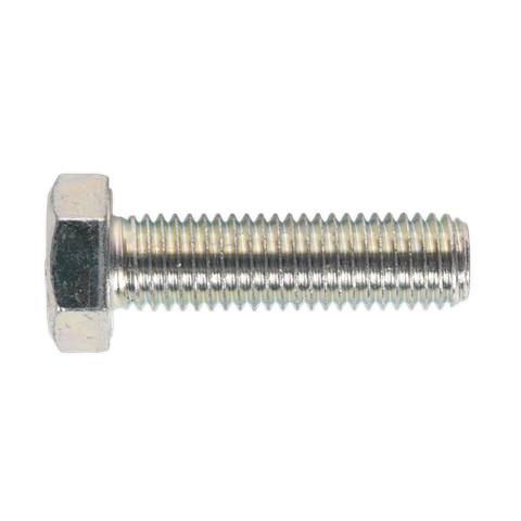 8.8 Zinc Plated HT Setscrew M14 x 50mm, DIN 933 - Pack of 10