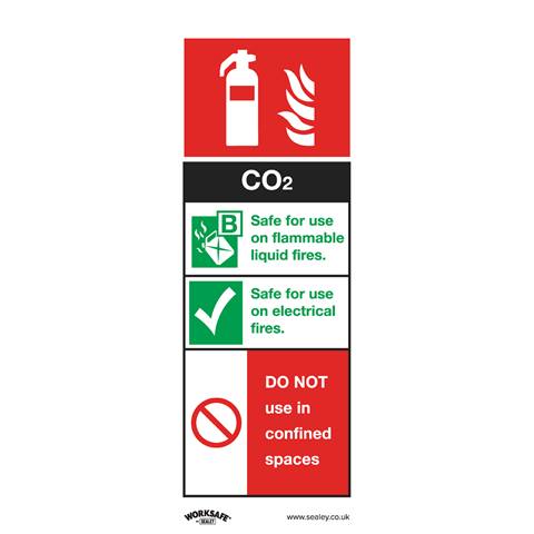 Worksafe® CO2 Fire Extinguisher Safety Sign - Rigid Plastic