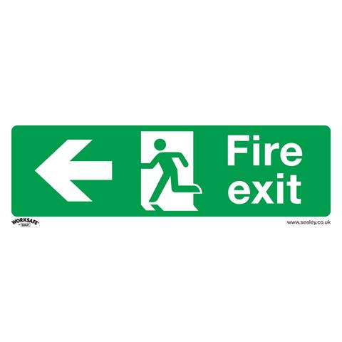 Worksafe® Fire Exit (Left) Safety Sign - Rigid Plastic