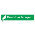 Worksafe® Push Bar To Open Safety Sign, Self-Adhesive Vinyl - Pack of 10