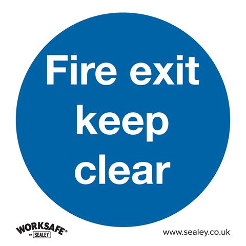 Worksafe® Fire Exit Keep Clear Safety Sign - Rigid Plastic