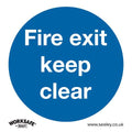Worksafe® Fire Exit Keep Clear Safety Sign, Self-Adhesive Vinyl - Pack of 10