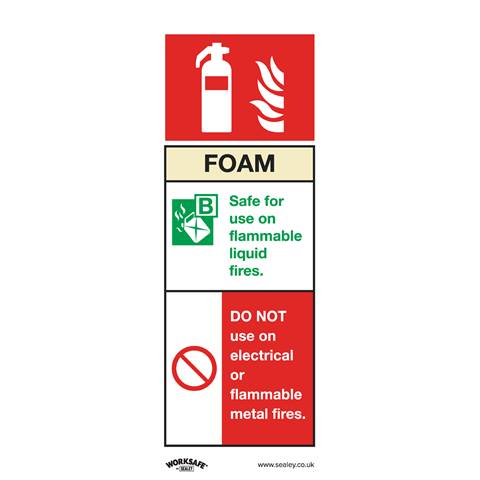 Worksafe® Foam Fire Extinguisher Safety Sign - Self-Adhesive Vinyl