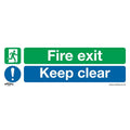 Worksafe® Fire Exit Keep Clear (Large) Safety Sign - Rigid Plastic