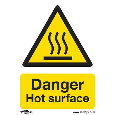 Worksafe® Danger Hot Surface Safety Sign - Self-Adhesive Vinyl