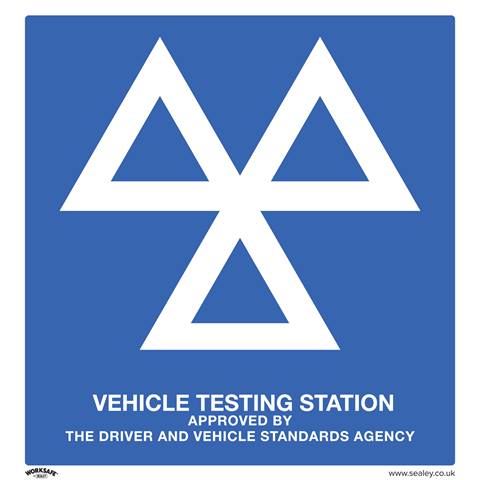 Worksafe® MOT Testing Station Safety Sign - Aluminium Composite