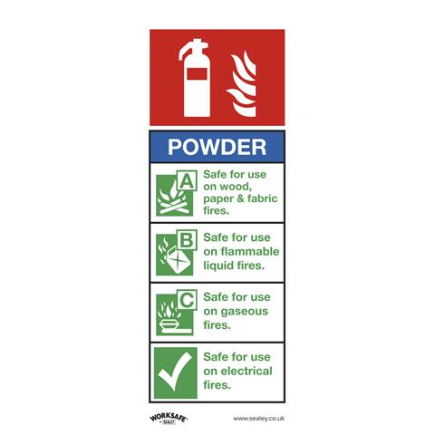 Worksafe® Powder Fire Extinguisher Safety Sign - Rigid Plastic