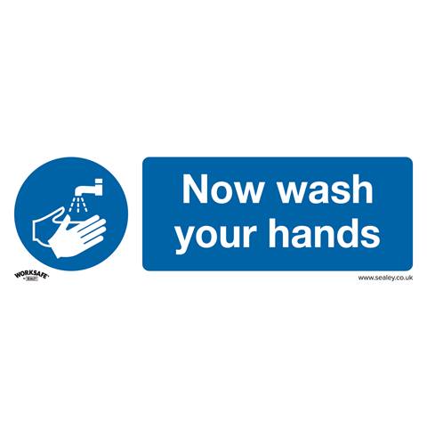Worksafe® Now Wash Your Hands Safety Sign, Rigid Plastic - Pack of 10