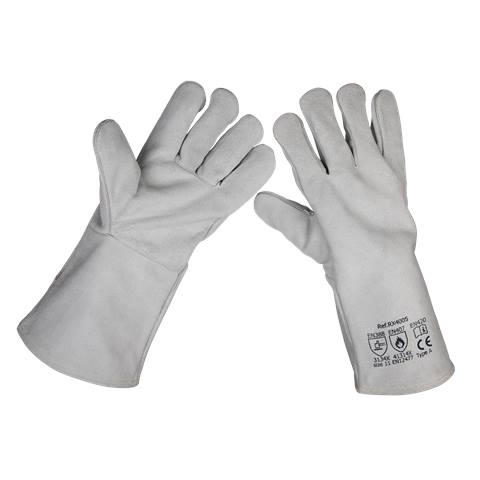 Worksafe Heavy-Duty Leather Lined Welding Gauntlets, Extra-Large - Pair