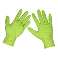 Diamond Grip Extra-Thick Nitrile Powder-Free Gloves, Hi-Vis Green, Large - Pack of 50