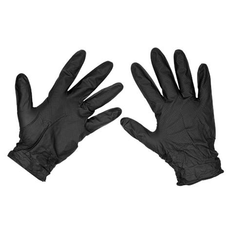 Diamond Grip Extra-Thick Nitrile Powder-Free Gloves, Black, Large - Pack of 50