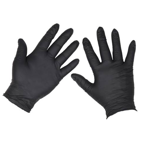 Extra-Thick Powder-Free Disposable Nitrile Gloves, Large - Pack of 100