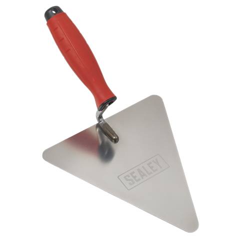 Stainless Steel Triangular Brick Trowel with Rubber Handle 180mm